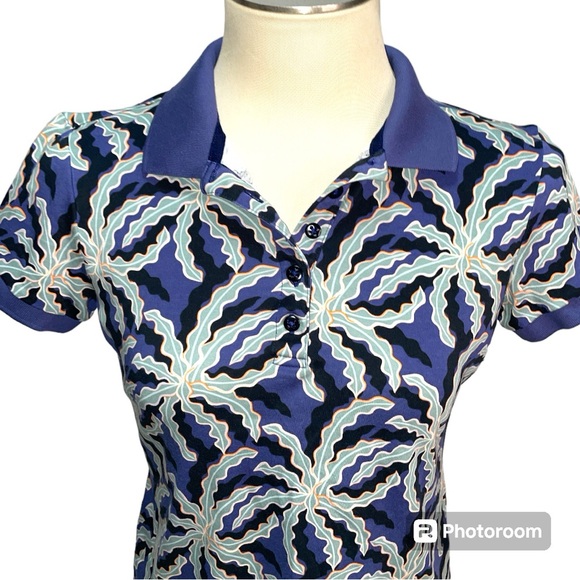 Brooks Brothers Palm Tree Navy Golf Sport Polo Ladies Fit Women's Size M - Picture 2 of 8